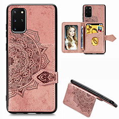Ultra-thin Silicone Gel Soft Case Cover with Magnetic S05D for Samsung Galaxy S20 Plus 5G Rose Gold