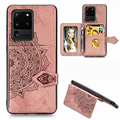Ultra-thin Silicone Gel Soft Case Cover with Magnetic S05D for Samsung Galaxy S20 Ultra Rose Gold