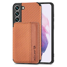 Ultra-thin Silicone Gel Soft Case Cover with Magnetic S05D for Samsung Galaxy S21 5G Brown