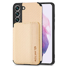 Ultra-thin Silicone Gel Soft Case Cover with Magnetic S05D for Samsung Galaxy S22 Plus 5G Gold