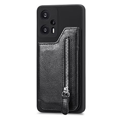 Ultra-thin Silicone Gel Soft Case Cover with Magnetic S05D for Xiaomi Poco F5 5G Black