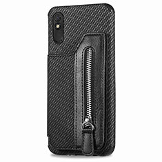 Ultra-thin Silicone Gel Soft Case Cover with Magnetic S05D for Xiaomi Redmi 9A Black