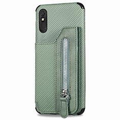 Ultra-thin Silicone Gel Soft Case Cover with Magnetic S05D for Xiaomi Redmi 9A Green