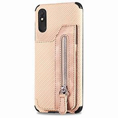 Ultra-thin Silicone Gel Soft Case Cover with Magnetic S05D for Xiaomi Redmi 9i Gold
