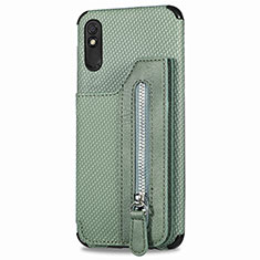 Ultra-thin Silicone Gel Soft Case Cover with Magnetic S05D for Xiaomi Redmi 9i Green