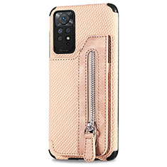 Ultra-thin Silicone Gel Soft Case Cover with Magnetic S05D for Xiaomi Redmi Note 11 Pro 4G Gold