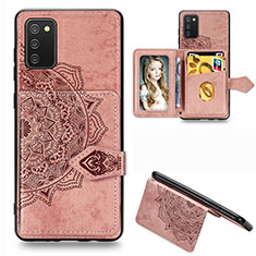 Ultra-thin Silicone Gel Soft Case Cover with Magnetic S06D for Samsung Galaxy A02s Rose Gold