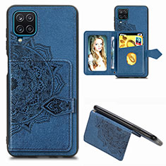 Ultra-thin Silicone Gel Soft Case Cover with Magnetic S06D for Samsung Galaxy A12 Nacho Blue