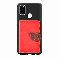 Ultra-thin Silicone Gel Soft Case Cover with Magnetic S06D for Samsung Galaxy M21 Red