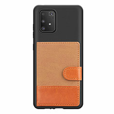Ultra-thin Silicone Gel Soft Case Cover with Magnetic S06D for Samsung Galaxy M80S Brown