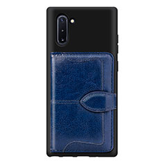 Ultra-thin Silicone Gel Soft Case Cover with Magnetic S06D for Samsung Galaxy Note 10 5G Blue