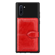 Ultra-thin Silicone Gel Soft Case Cover with Magnetic S06D for Samsung Galaxy Note 10 5G Red