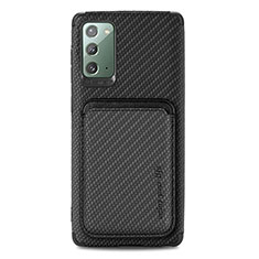 Ultra-thin Silicone Gel Soft Case Cover with Magnetic S06D for Samsung Galaxy Note 20 5G Black