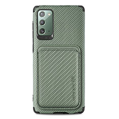 Ultra-thin Silicone Gel Soft Case Cover with Magnetic S06D for Samsung Galaxy Note 20 5G Green