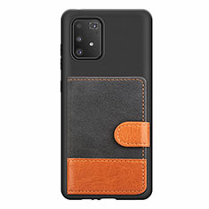 Ultra-thin Silicone Gel Soft Case Cover with Magnetic S06D for Samsung Galaxy S10 Lite Black