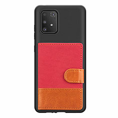 Ultra-thin Silicone Gel Soft Case Cover with Magnetic S06D for Samsung Galaxy S10 Lite Red