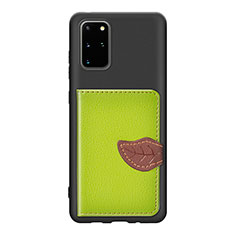 Ultra-thin Silicone Gel Soft Case Cover with Magnetic S06D for Samsung Galaxy S20 Plus 5G Green