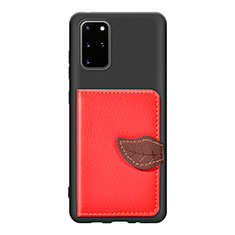 Ultra-thin Silicone Gel Soft Case Cover with Magnetic S06D for Samsung Galaxy S20 Plus 5G Red