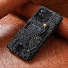 Ultra-thin Silicone Gel Soft Case Cover with Magnetic S06D for Xiaomi Redmi 10C 4G Black