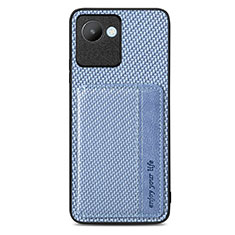 Ultra-thin Silicone Gel Soft Case Cover with Magnetic S07D for Realme C30 Blue