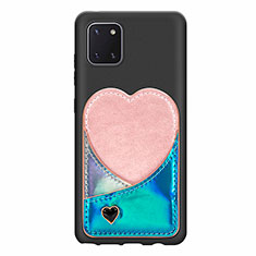 Ultra-thin Silicone Gel Soft Case Cover with Magnetic S07D for Samsung Galaxy A81 Blue