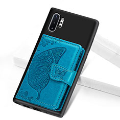 Ultra-thin Silicone Gel Soft Case Cover with Magnetic S07D for Samsung Galaxy Note 10 Plus 5G Blue