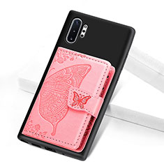 Ultra-thin Silicone Gel Soft Case Cover with Magnetic S07D for Samsung Galaxy Note 10 Plus 5G Rose Gold