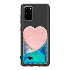 Ultra-thin Silicone Gel Soft Case Cover with Magnetic S07D for Samsung Galaxy S20 Plus 5G Blue
