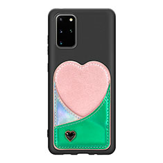 Ultra-thin Silicone Gel Soft Case Cover with Magnetic S07D for Samsung Galaxy S20 Plus 5G Green