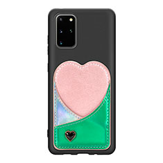 Ultra-thin Silicone Gel Soft Case Cover with Magnetic S07D for Samsung Galaxy S20 Plus Green