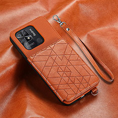 Ultra-thin Silicone Gel Soft Case Cover with Magnetic S07D for Xiaomi Redmi 10C 4G Brown