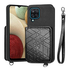 Ultra-thin Silicone Gel Soft Case Cover with Magnetic S08D for Samsung Galaxy A12 Nacho Black