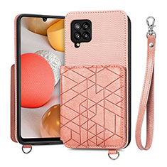Ultra-thin Silicone Gel Soft Case Cover with Magnetic S08D for Samsung Galaxy A42 5G Pink
