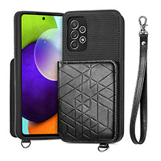 Ultra-thin Silicone Gel Soft Case Cover with Magnetic S08D for Samsung Galaxy A52 4G Black