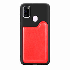 Ultra-thin Silicone Gel Soft Case Cover with Magnetic S08D for Samsung Galaxy M21 Red