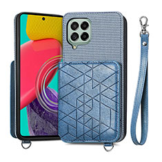 Ultra-thin Silicone Gel Soft Case Cover with Magnetic S08D for Samsung Galaxy M53 5G Blue