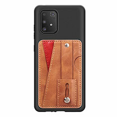 Ultra-thin Silicone Gel Soft Case Cover with Magnetic S08D for Samsung Galaxy M80S Brown