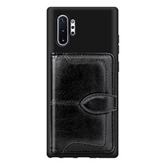 Ultra-thin Silicone Gel Soft Case Cover with Magnetic S08D for Samsung Galaxy Note 10 Plus 5G Black