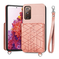 Ultra-thin Silicone Gel Soft Case Cover with Magnetic S08D for Samsung Galaxy S20 FE (2022) 5G Pink