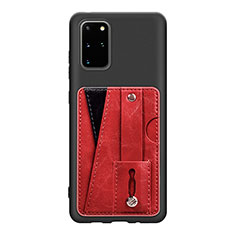 Ultra-thin Silicone Gel Soft Case Cover with Magnetic S08D for Samsung Galaxy S20 Plus 5G Red