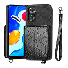 Ultra-thin Silicone Gel Soft Case Cover with Magnetic S08D for Xiaomi Redmi Note 11 4G (2022) Black