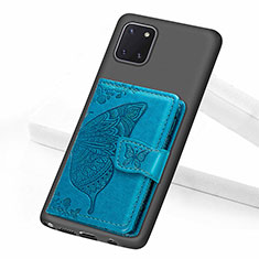 Ultra-thin Silicone Gel Soft Case Cover with Magnetic S09D for Samsung Galaxy A81 Blue