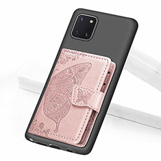 Ultra-thin Silicone Gel Soft Case Cover with Magnetic S09D for Samsung Galaxy A81 Pink