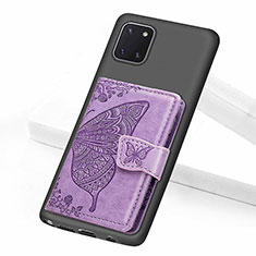 Ultra-thin Silicone Gel Soft Case Cover with Magnetic S09D for Samsung Galaxy A81 Purple