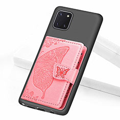 Ultra-thin Silicone Gel Soft Case Cover with Magnetic S09D for Samsung Galaxy A81 Rose Gold