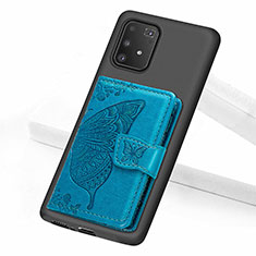 Ultra-thin Silicone Gel Soft Case Cover with Magnetic S09D for Samsung Galaxy M80S Blue