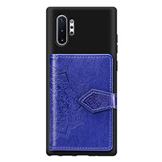 Ultra-thin Silicone Gel Soft Case Cover with Magnetic S09D for Samsung Galaxy Note 10 Plus 5G Blue