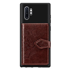 Ultra-thin Silicone Gel Soft Case Cover with Magnetic S09D for Samsung Galaxy Note 10 Plus 5G Brown