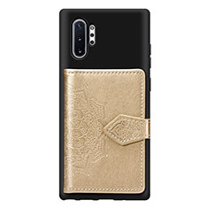 Ultra-thin Silicone Gel Soft Case Cover with Magnetic S09D for Samsung Galaxy Note 10 Plus 5G Gold