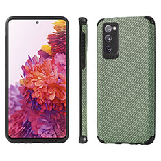 Ultra-thin Silicone Gel Soft Case Cover with Magnetic S09D for Samsung Galaxy S20 FE (2022) 5G Green